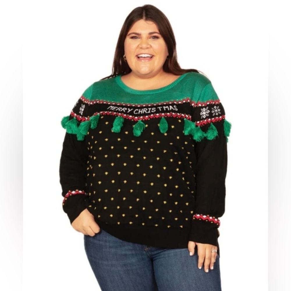 Tipsy Elves Women’s Plus Size Ugly Christmas Sweater NWT XXL Trees